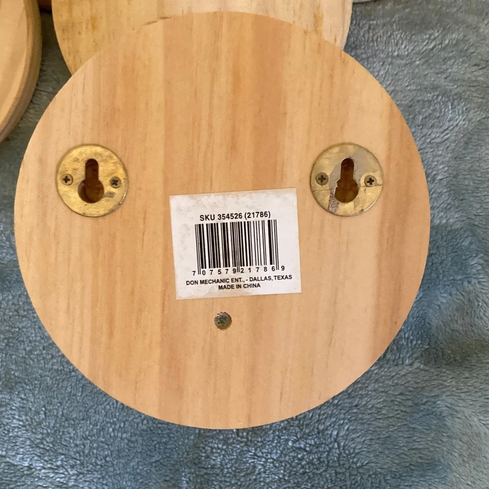 Set of 6 Natural Wood Wall Hooks Set